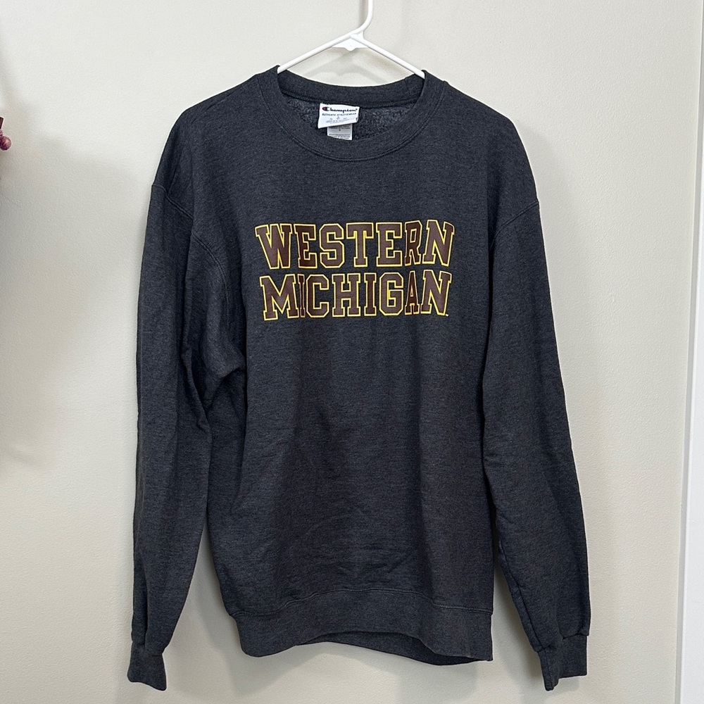 Champion Dark Gray Western Michigan Crewneck Sweater